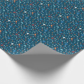 Gamerpixels op donkerblauwe achtergrond cadeaupapier (Hoek)