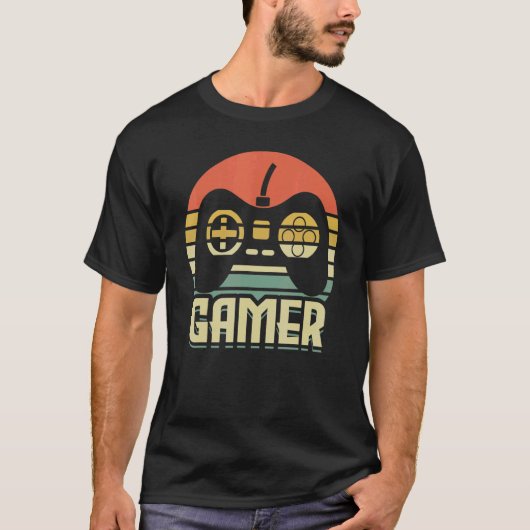 Gamerretro met gameconsole t-shirt (Voorkant)