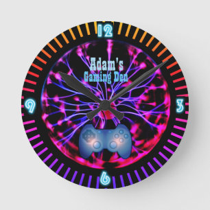  gamers DEN Room Clock Neon Ronde Klok