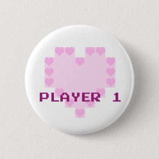 Gamers in liefde - Speler 1 Ronde Button 5,7 Cm