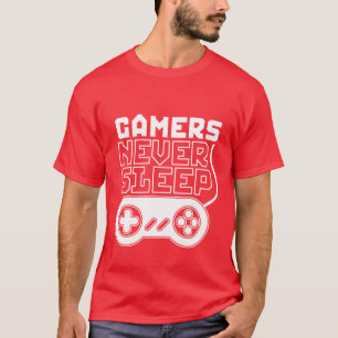 Gamers met Cool en Funny Gamer T-shirt die nooit s