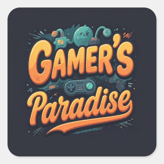 Gamer's Paradise Vierkante Sticker (Voorkant)