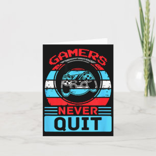 Gamers stoppen nooit Funny Gaming Quotes Cadeau vo Kaart