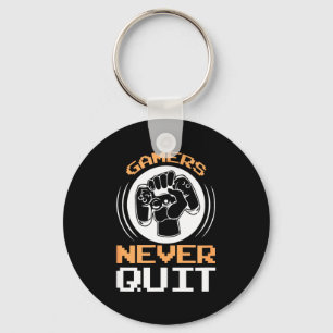 Gamers stoppen nooit Leuke gaming citaten cadeau v Sleutelhanger