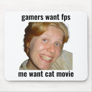Gamers willen FPS Grappige Meme Muismat