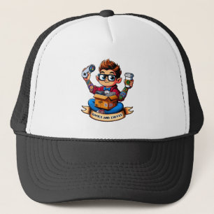 Games en koffie geek trucker pet
