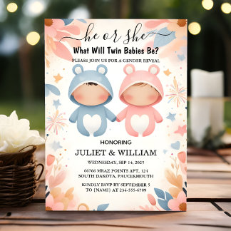 Games Oh Baby Joint Dual Two Twin Gender Reveal Kaart