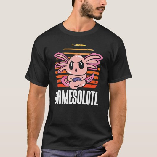 Gamesolotl Axolotl Gamer die videogames speelt T-shirt (Voorkant)