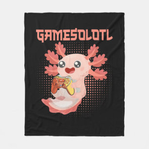 Gamesolotl Axolotl Video Gamer Kawaii Pastel Gothi Fleece Deken