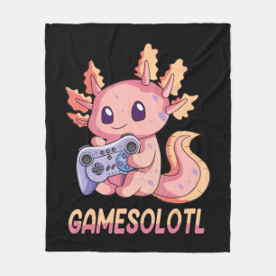 Gamesolotl Axolotl Video Gamer Kawaii Pastel Gothi Fleece Deken