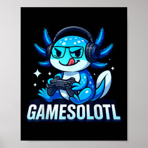Gamesolotl Axolotl Vis Gamer Gaming Anime Video G Poster