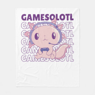 Gamesolotl Funny Axolotl Word Game for Gamers Fleece Deken