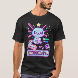 Gamesolotl Gamer Axolotl Kawaii Cute Anime Pastel T-shirt