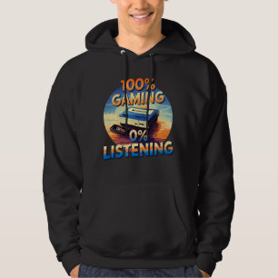 Gaming 0% Luisteren Grappig Gamer Retro Style Gami Hoodie