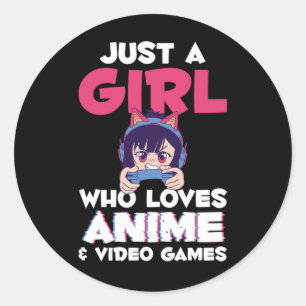 Gaming Anime Japans meisje Manga Otaku Kinder Ronde Sticker