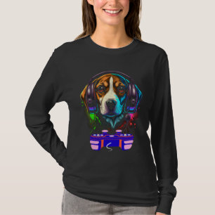 Gaming Beagle-hondenspeler Dier Videogamer Mannen T-shirt