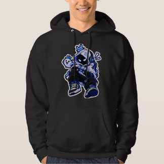 Gaming Block Karakter Hoodie, Cool Neon Blauwe Gam Hoodie
