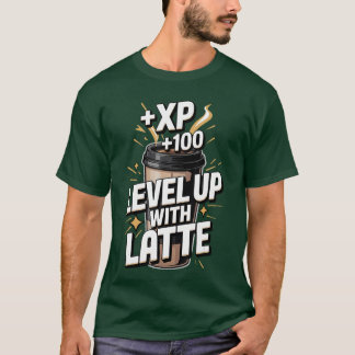 Gaming Coffee Level Up Met Latte vrienden T-shirt