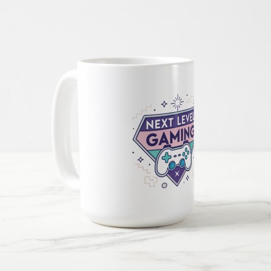 "Gaming Coffee Mug 15oz | Next Level Gaming Badge (Devant gauche)