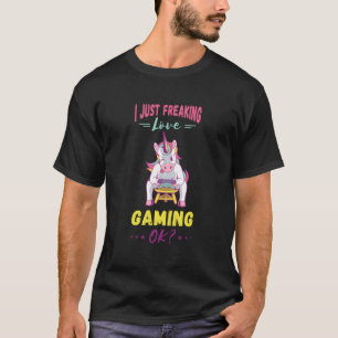 Gaming Computer Gamer Eenhoorn Dol op Video T-shirt