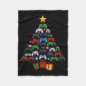 Gaming Controllers Christmas Tree Funny Gamer Boys Fleece Deken (Voorkant)