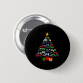 Gaming Controllers Christmas Tree Funny Gamer Boys Ronde Button 5,7 Cm (Voorkant /achterkant)