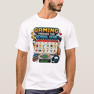 Gaming door het schooljaar Retro Pixel Gamer T-shirt