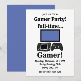 Gaming Gamer Funny Gamer Party Kaart