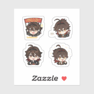 Gaming Genshin Impact 4 Pack Stickerblad Sticker