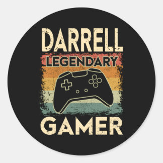 Gaming Gepersonaliseerde naam Darrell Legendary Ga Ronde Sticker