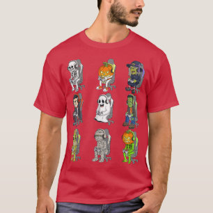 Gaming Halloween Skeleton Vampire Gamer Zombie Boy T-shirt
