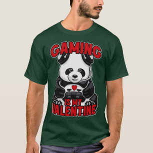 Gaming is mijn Valentijn Panda Grappig Leuk Beer V T-shirt