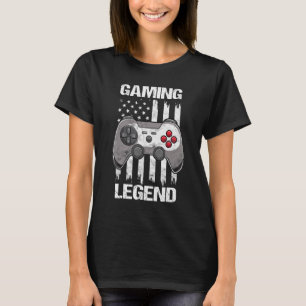 Gaming Legend American Gamer Video Game ons Vlag V T-shirt