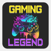 Gaming Legend Vierkante Sticker (Voorkant)