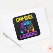 Gaming Legend Vierkante Sticker (Envelop)