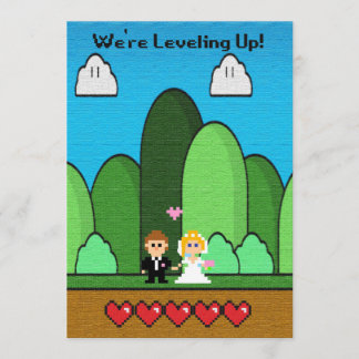 Gaming Level Up bruiloft uitnodigingen