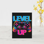 Gaming Level Up Game Controller Video Game Pop Kun Kaart (Gele Bloem)
