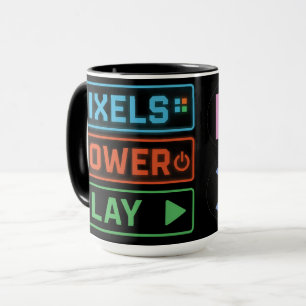 Gaming mok – Pixels Power Play Neon koffiekop