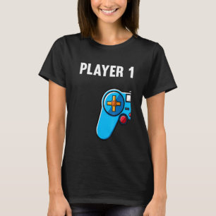 Gaming Player 1 Player 2 voor gamer Couple T-shirt