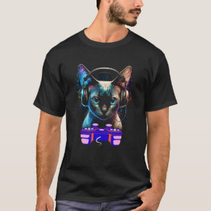 Gaming Siamese Kat Speler Dier Videogamer Mannen K T-shirt