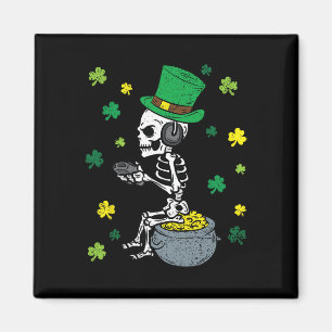 Gaming Skelet St. Patrick's Day Gamer Leprechaun S Magneet