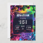 Gaming Video Custom Age Birthday Invitation (Devant)