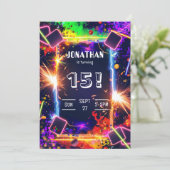 Gaming Video Custom Age Birthday Invitation (Debout devant)