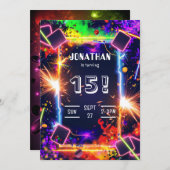 Gaming Video Custom Age Birthday Invitation (Devant / Derrière)