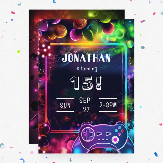 Gaming Video Custom Age Birthday Invitation