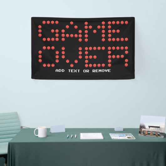 Gaming videogame over belettering Gamer D20 Dice Spandoek (Beurs)
