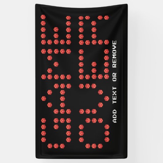 Gaming videogame over belettering Gamer D20 Dice Spandoek (Verticaal)