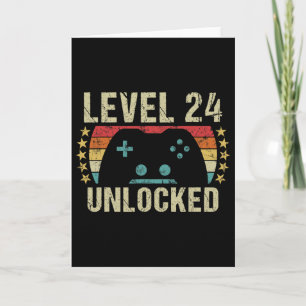 Gaming Vintage 24e verjaardagscadeau 24 jaar oud j Kaart