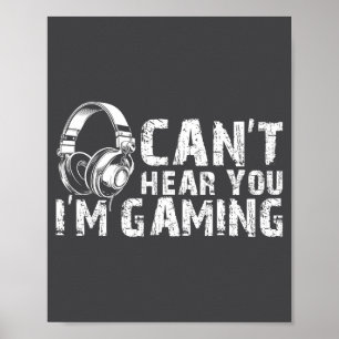 Gaming Zone Focus Gamer T-shirt Grappige Quote Poster