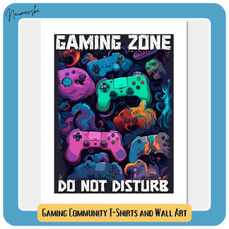 Gaming zone Niet storen Cool Gamer Gift Idee Foto Afdruk